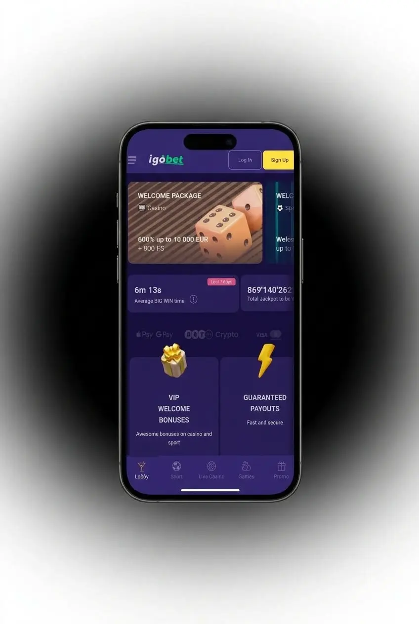 Registratieformulier van de Igobet mobiele app