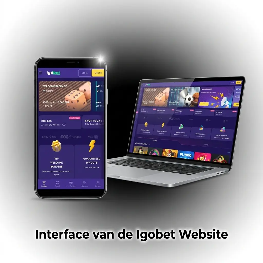 Navigatiebalk van de Igobet website