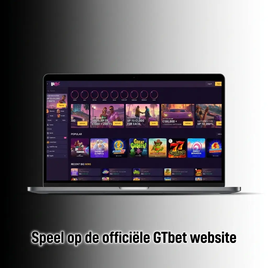 GTbet website geopend in een browser